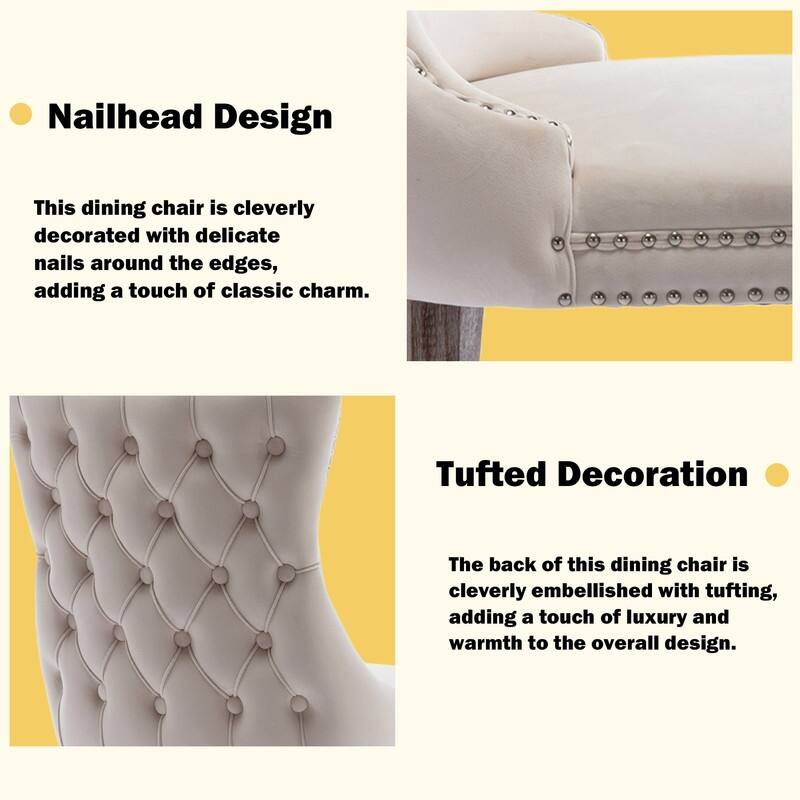 Upholstered Wing Back Dining Chair (Set of 6)