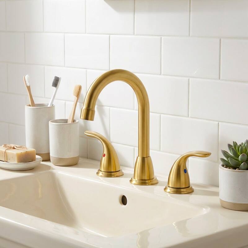 WOWOW 8 in. Widespread Double Handle Bathroom Faucet
