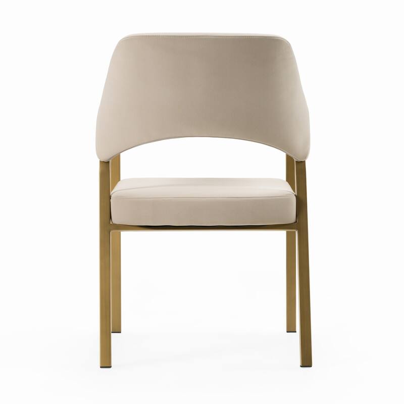 Modrest George Modern Beige Fabric & Antique Brass Dining Chair