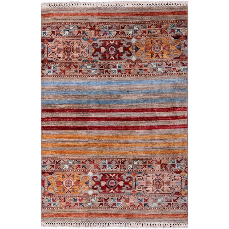 Golden Nile Khorjin Persian Gabbeh Handmade Wool Rug - 2' 8" X 4' 0"