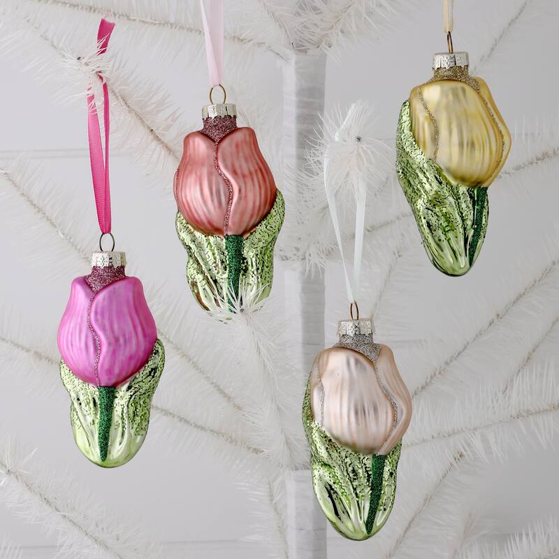 4" Glass Tulip Ornament Box