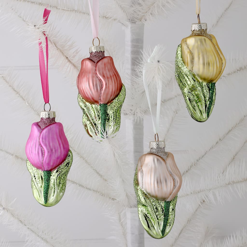 4" Glass Tulip Ornament Box