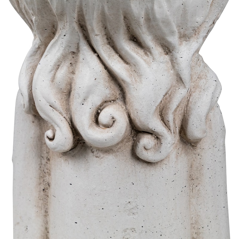 Lady Head with Flowers Outdoor Garden Planter - 16.5" - Beige