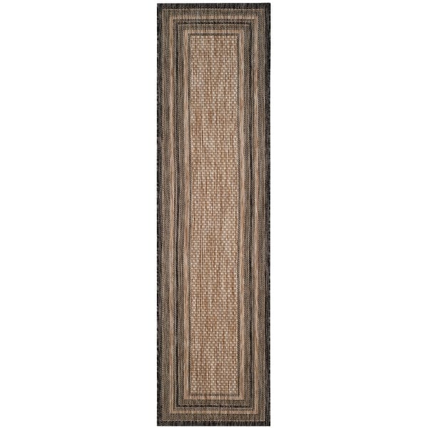 slide 2 of 22, SAFAVIEH Courtyard Vickie Indoor/ Outdoor Waterproof Patio Backyard Rug 2'3" x 10' Runner - Natural/Black