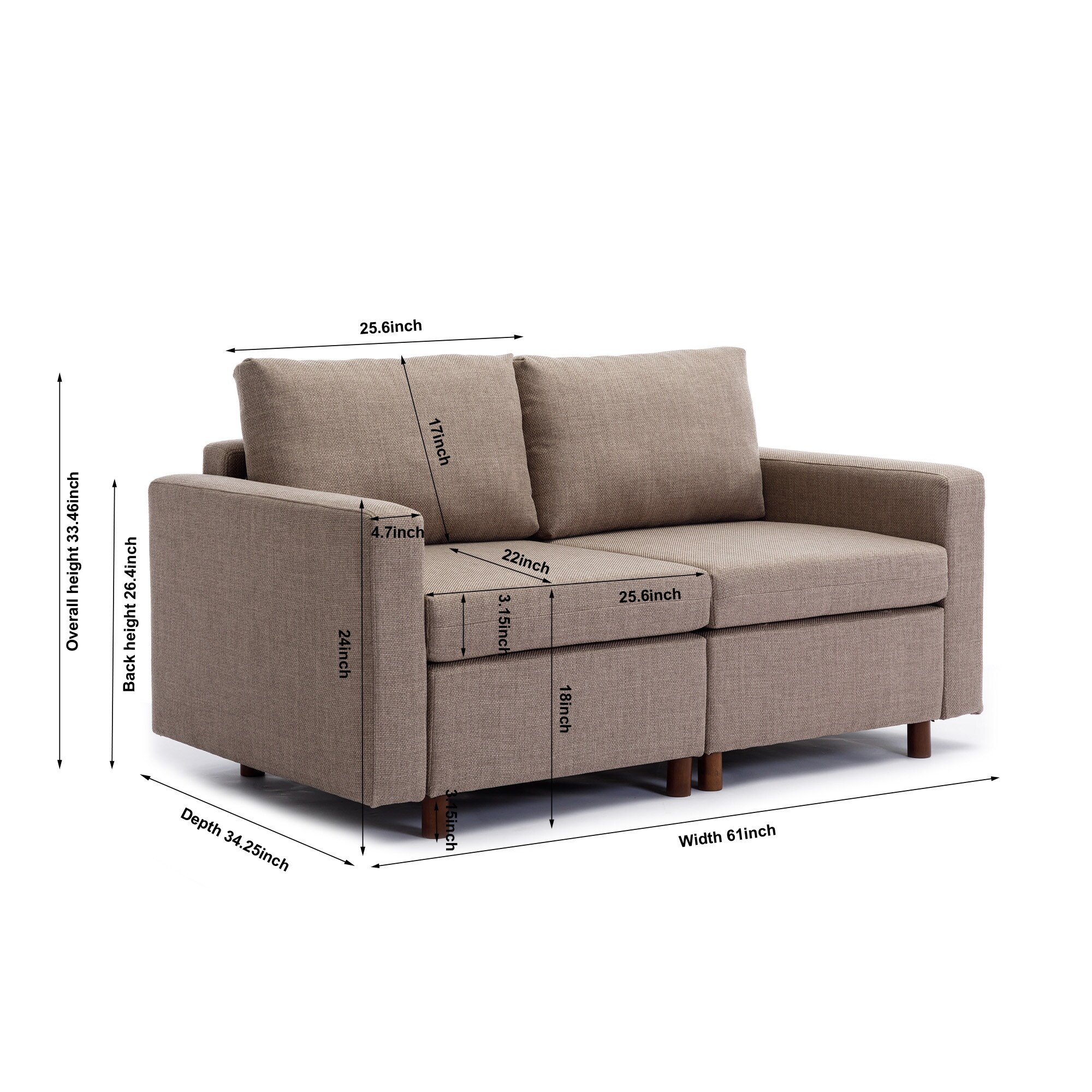 2 Seat Module Sectional Sofa with 2 Ottomans Non Removable Cushions Bed Bath Beyond 39113955