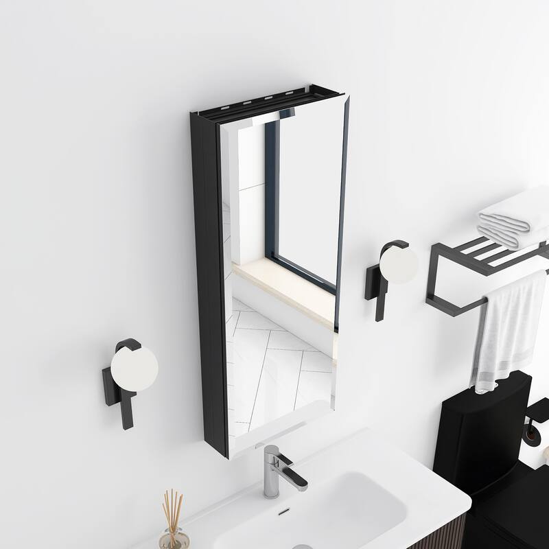 Rectangular Aluminum Medicine Cabinet with Mirror