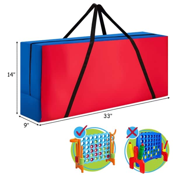 dimension image slide 5 of 8, Costway Giant 4 in A Row Jumbo 4-to-Score Game Set W/Storage Carrying - See Details