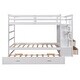 preview thumbnail 7 of 25, Twin Over Twin Wood Bunk Bed for Kids with Trundle and Staircase(4 Storage Drawers)