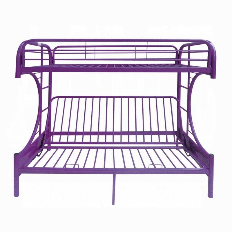 Metal Twin over Full Size Futon Bunk Bed, Purple