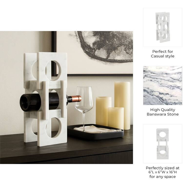 Stone Storage Organizer Decorative Modern Home Office - 16" White - 16.0"