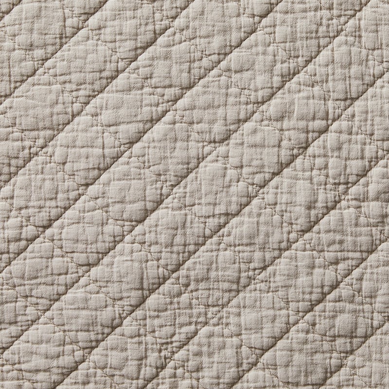 HiEnd Accents Stonewashed Cotton Gauze Traditional Style Solid Color Diamond Stitch 3 Piece Quilt Set