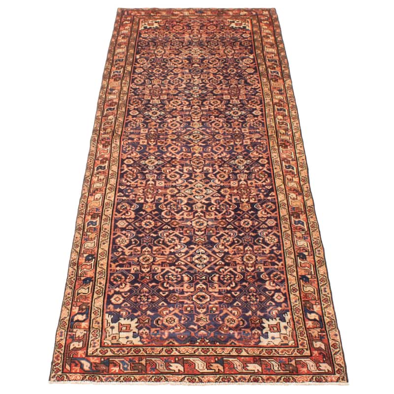 ECARPETGALLERY Hand-knotted Andelz Navy Wool Rug - 3'3 x 9'10
