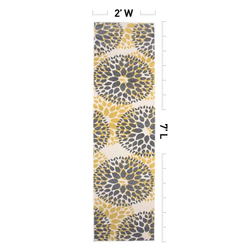 World Rug Gallery Modern Floral Circles Area Rug