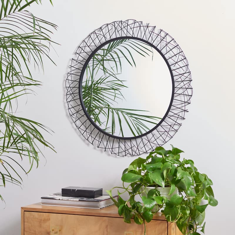 SAFAVIEH Kiersten 29-inch Round Decorative Accent Mirror - 28.8" W x 1.3" D x 28.8" H