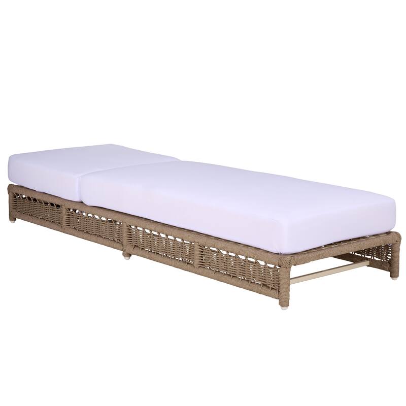 SAFAVIEH Outdoor Patio Furniture Callan Chaise Lounge Chair, Fully Assembled - 75"W x 26"D x 13"H