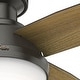 preview thumbnail 4 of 21, Hunter 44" Dempsey Flush Mount Ceiling Fan with LED Light, Handheld Remote - Modern, Contemporary, Transitional, Industrial