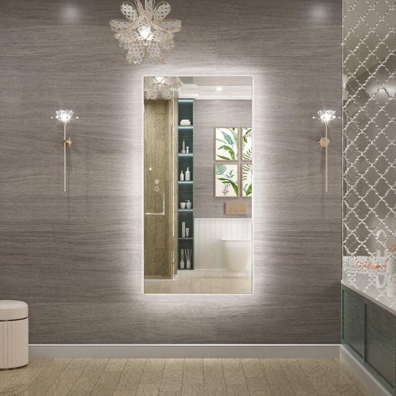 KEONJINN LED Backlit Bathroom Vanity Wall Mirror, Anti-Fog and Dimmable