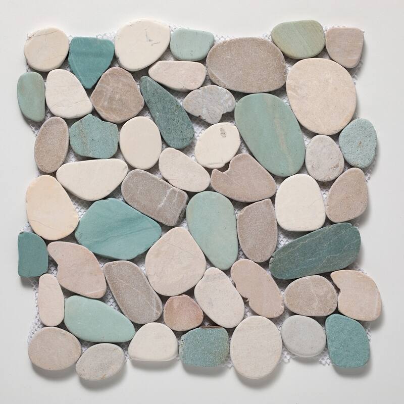 Sliced Pebble 11 in. x 11 in. Mesh-Mounted Mosaic Wall and Floor Tile
