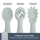 preview thumbnail 3 of 3, Dreambaby Silicone Scoop, Mash & Twist 3-Piece Cutlery Set, Seafoam, 2 Sets