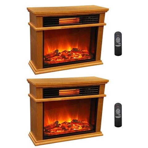 LifeSmart LifePro 3 Element Portable Electric Infrared Fireplace Heaters (Pair) - 46