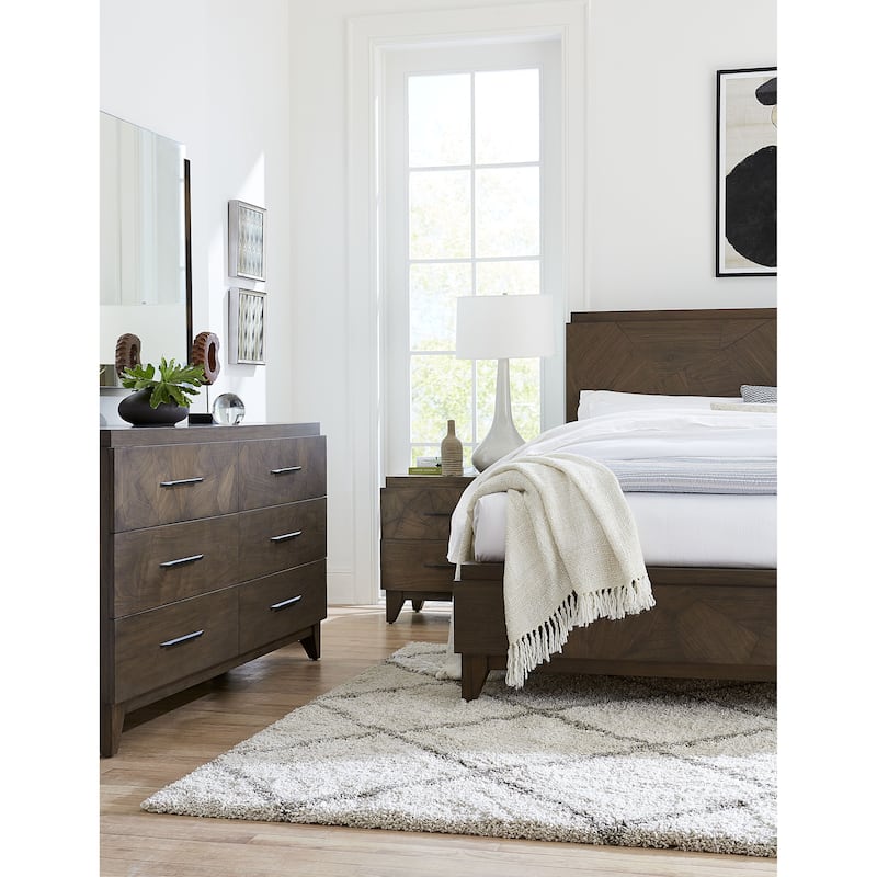 Broderick Panel Bed in Wild Oats Brown