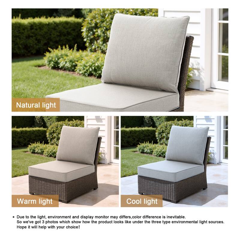 4.7" Thick Sunbrella Outdoor Cushion Set with Back and Seat Cushion