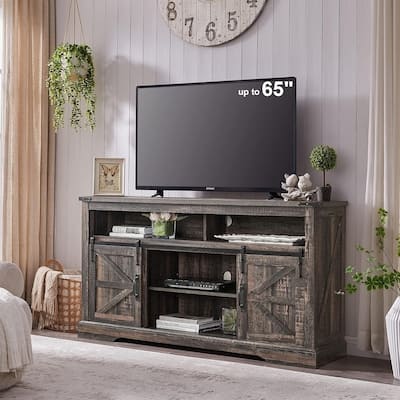 Farmhouse Wood TV Stand, Highboy Entertainment Center, Media Console