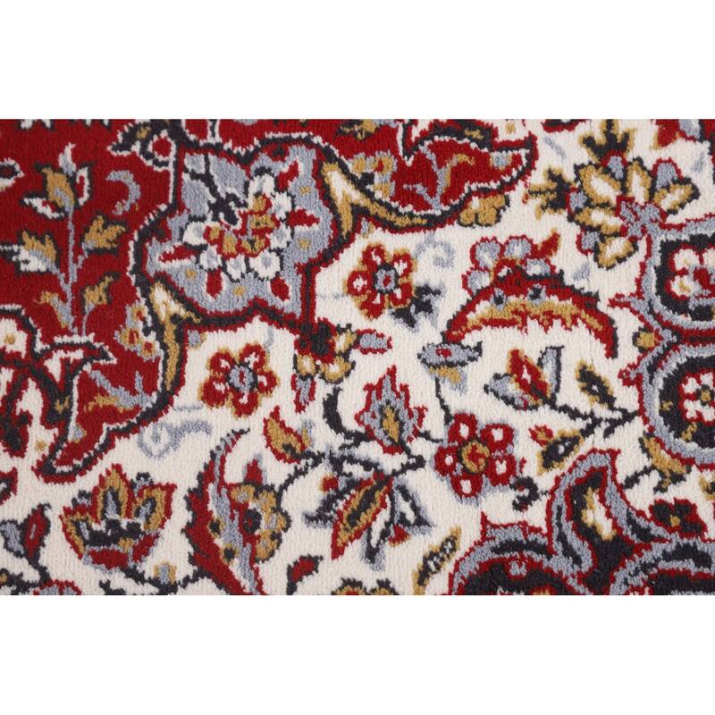 Traditional Red Kashan Turkish Rug Machine-Made Living Room Carpet - 9'7" x 12'6"