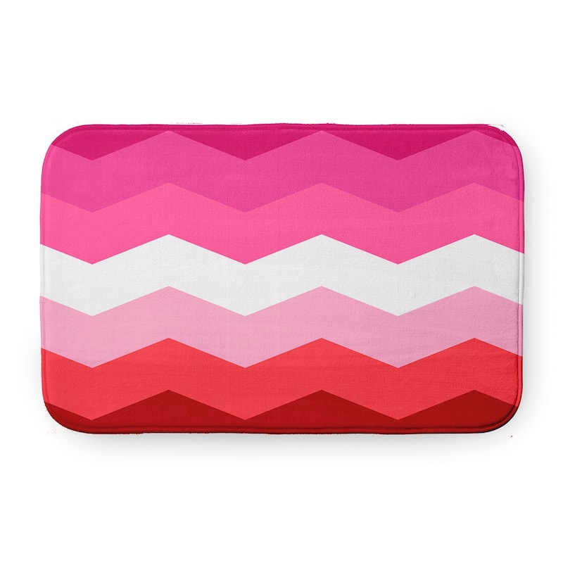 Pride Plush Microfiber Bathmat - Lesbian Chevron - 24" x 17"