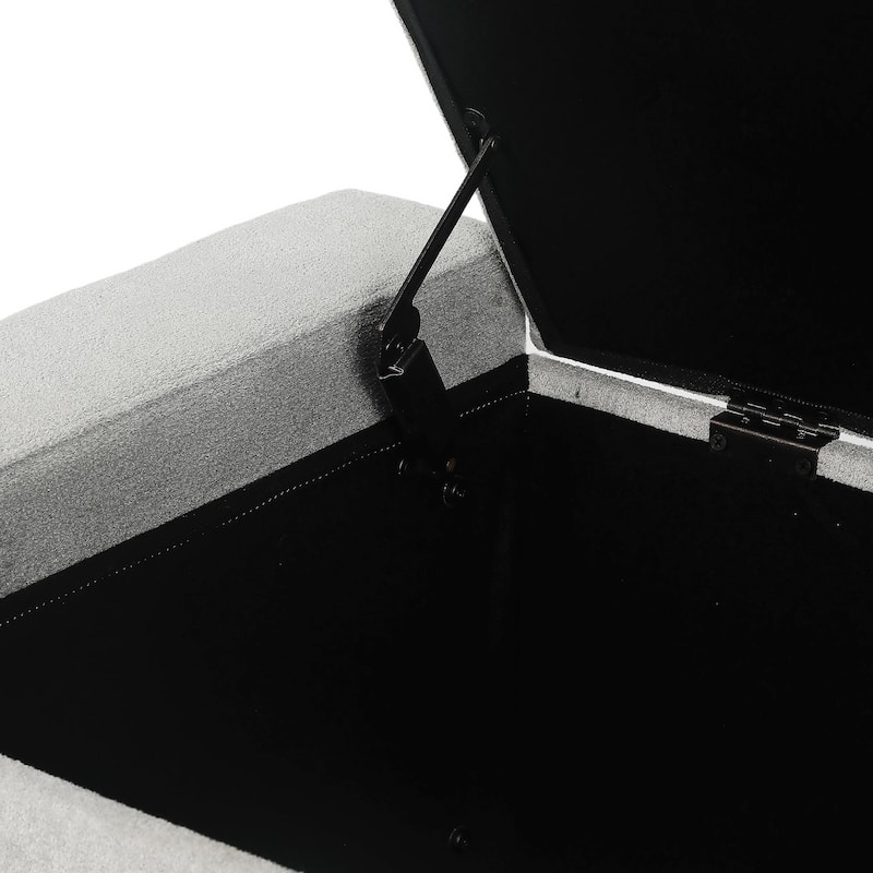 Adeco Rectangle Storage Ottoman Bench for Living Room, Bedroom