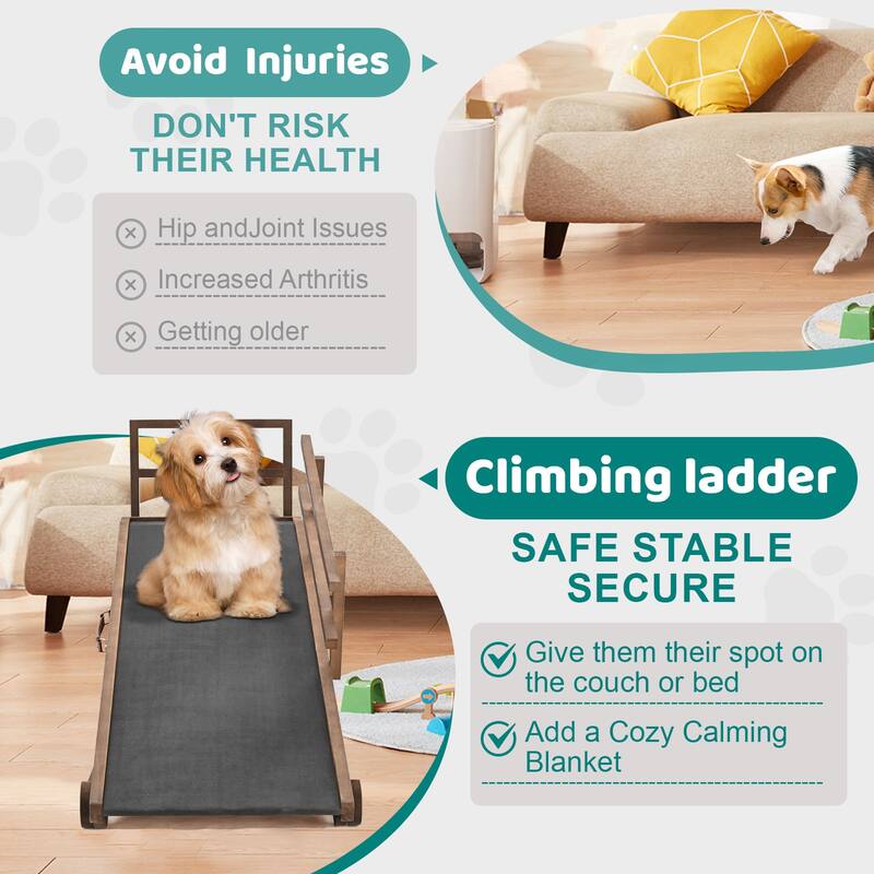 DoCred Pet Ramp, Portable Adjustable Height Folding Dog Ramp