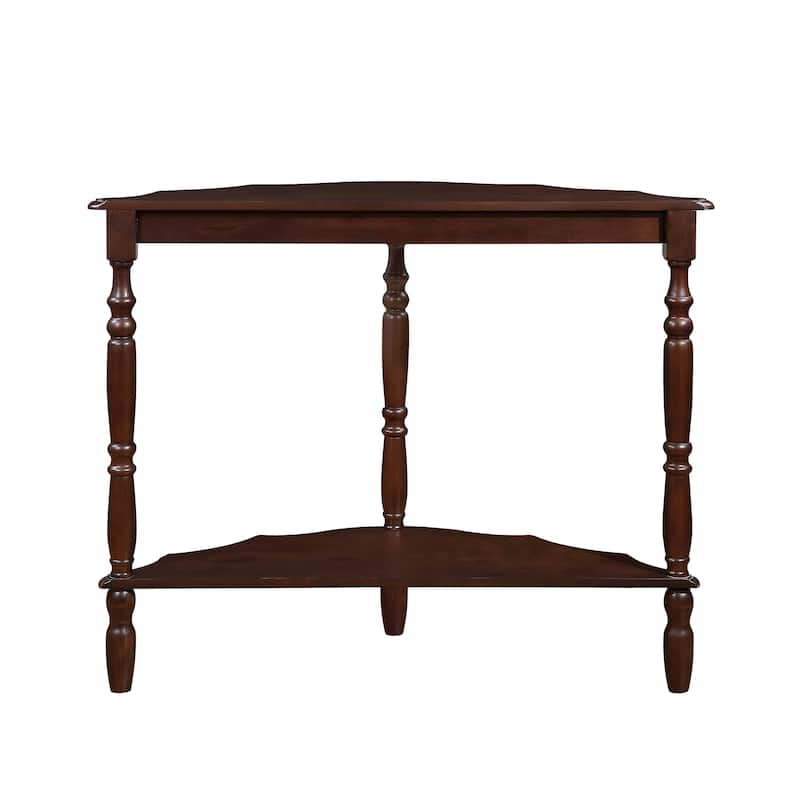 42" Retro Entryway Console Table, Half-Moon Sofa Couch Table with Cloud Design Top and Open Shelf, Solid Wood Frame and Legs