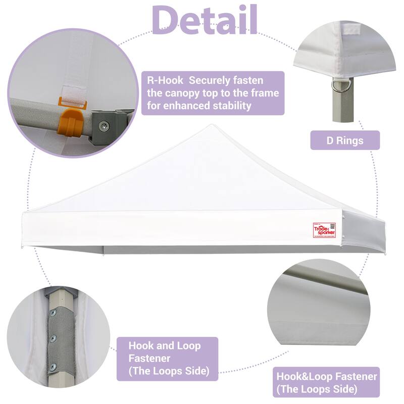 Tradesparker Commercial Canopy Replacement Top Windproof with Sand Bags