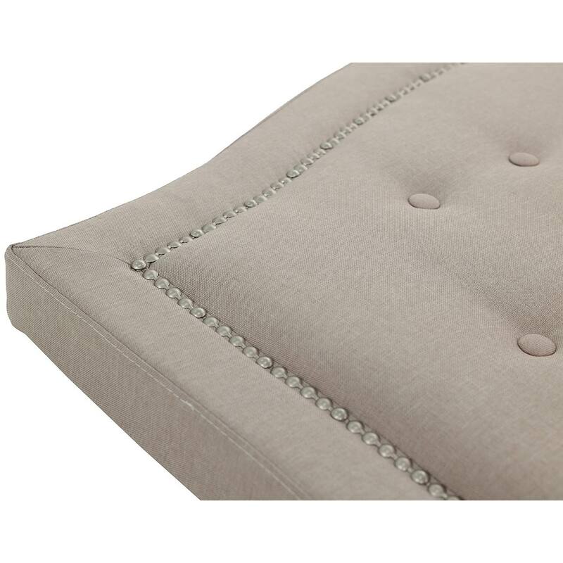 Poundex Platform Nailhead Trim Frame Twin Bed