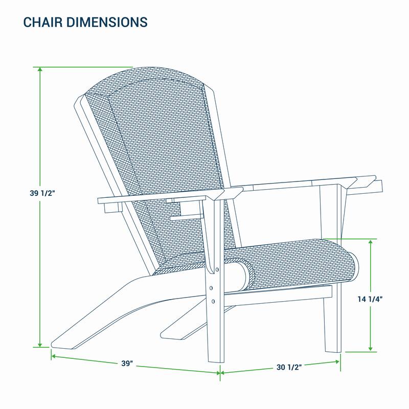 Cambridge Casual Camden Teak Patio Adirondack Chair Set with Padded Woven Seat - FREE Patio Cover
