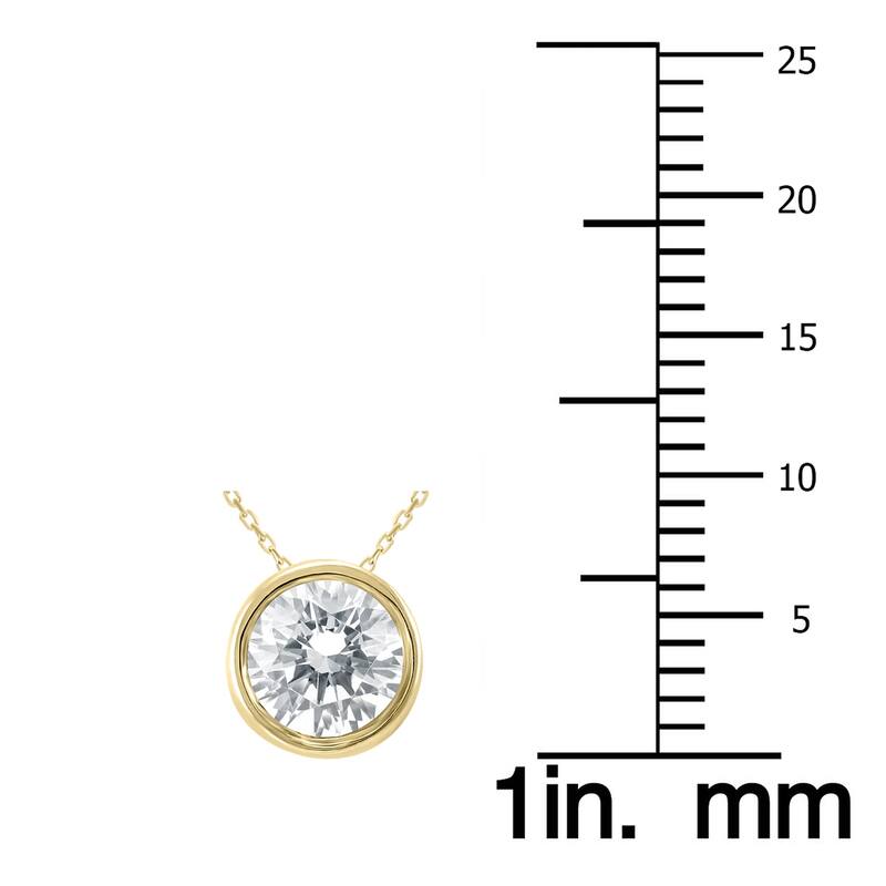 Marquee Certified 3/4 Carat Diamond Bezel Pendant in 14K Yellow Gold