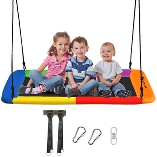 60 Inches Platform Saucer Tree Swing Set Outdoor Rectangle Swing