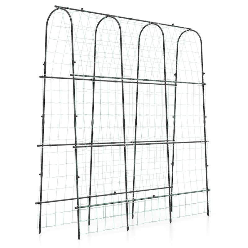Gymax 71'' x 71'' U-Shaped Garden Trellis w/Tear-resistant Netting