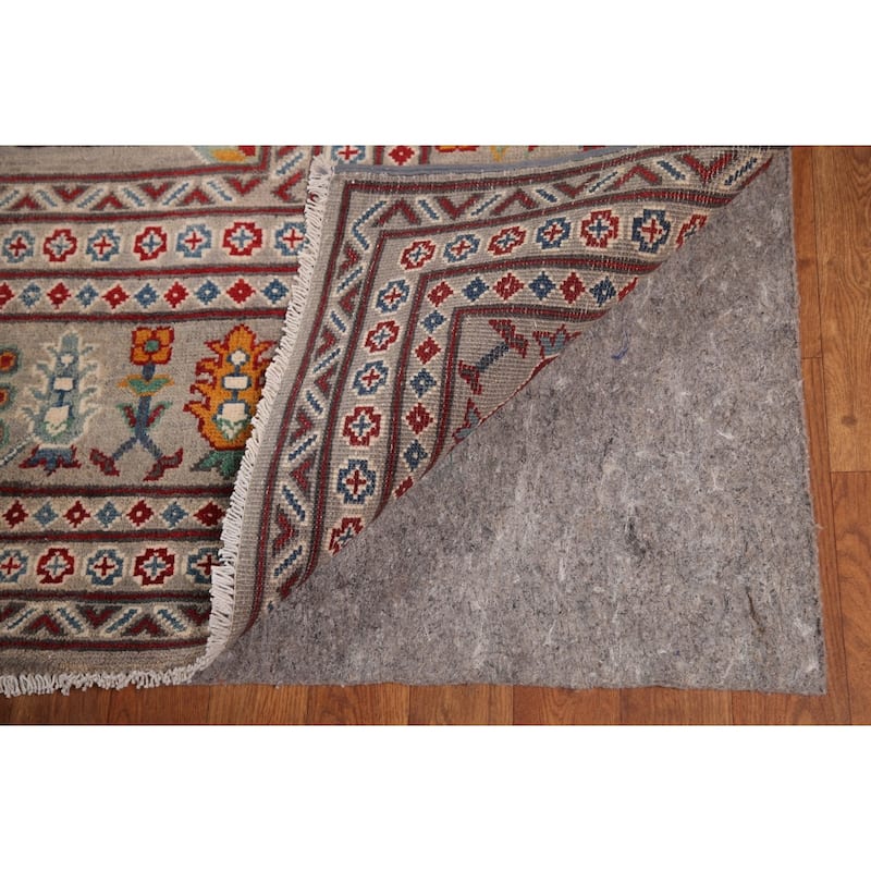 Large Geometric Kazak Oriental Area Rug Hand-Knotted Wool Carpet - 10'3"x 13'7"