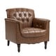preview thumbnail 44 of 72, Tufted Accent Chair Vegan Leather Armchair for Living Room