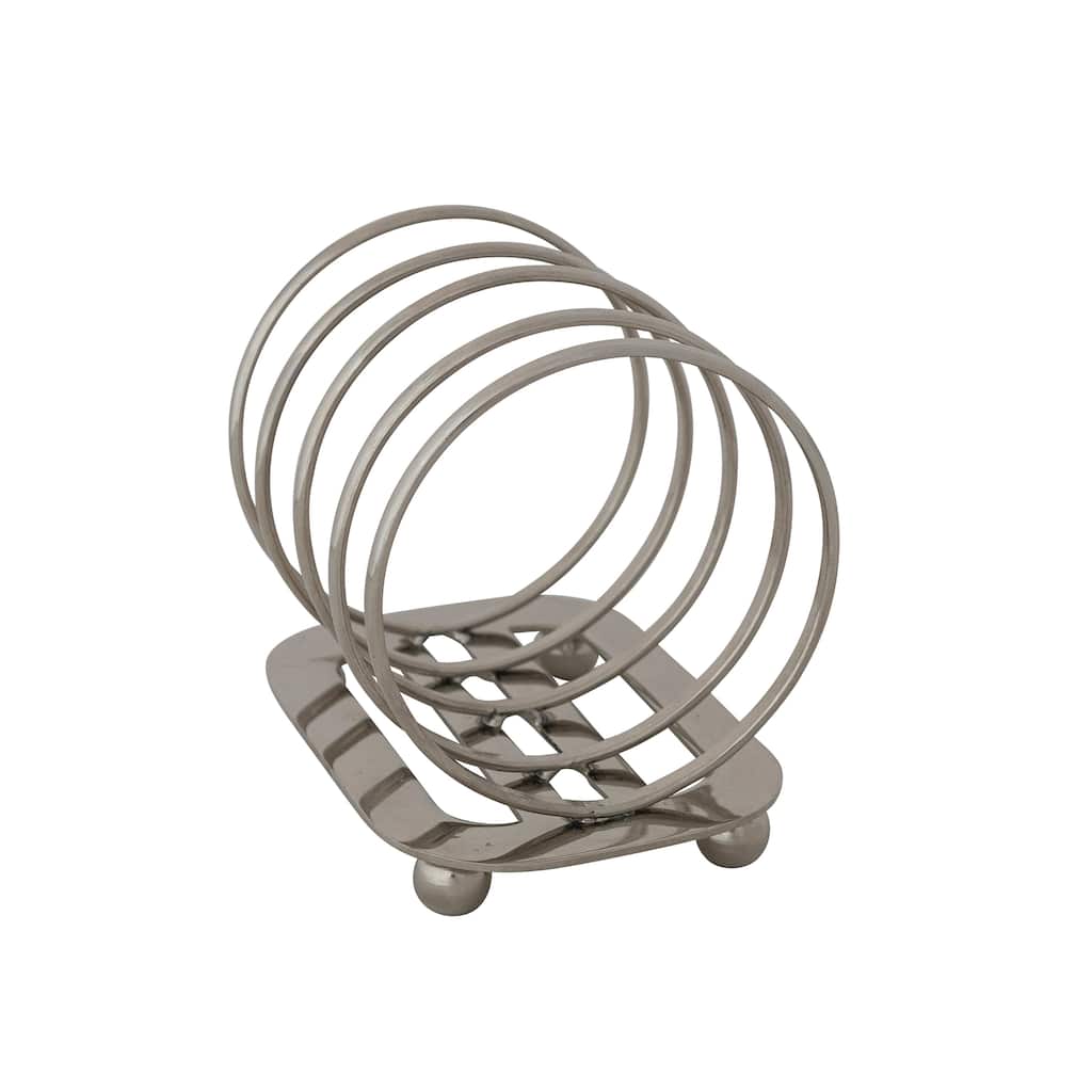Stainless Steel Toast Rack with 4 Sections and Ball Feet - 5.0"L x 2.75"W x 4.0"H