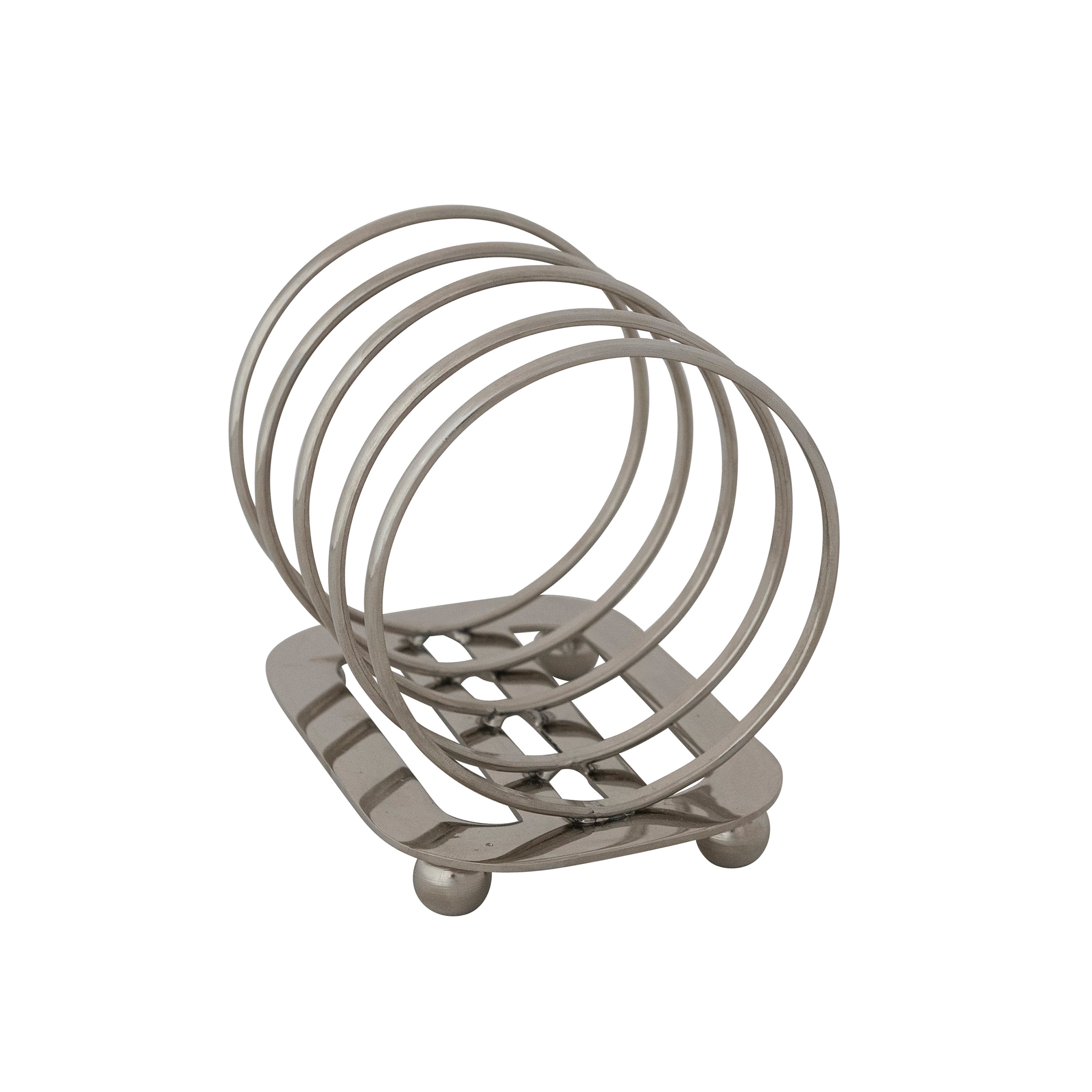 Stainless Steel Toast Rack with 4 Sections and Ball Feet - 5.0"L x 2.75"W x 4.0"H