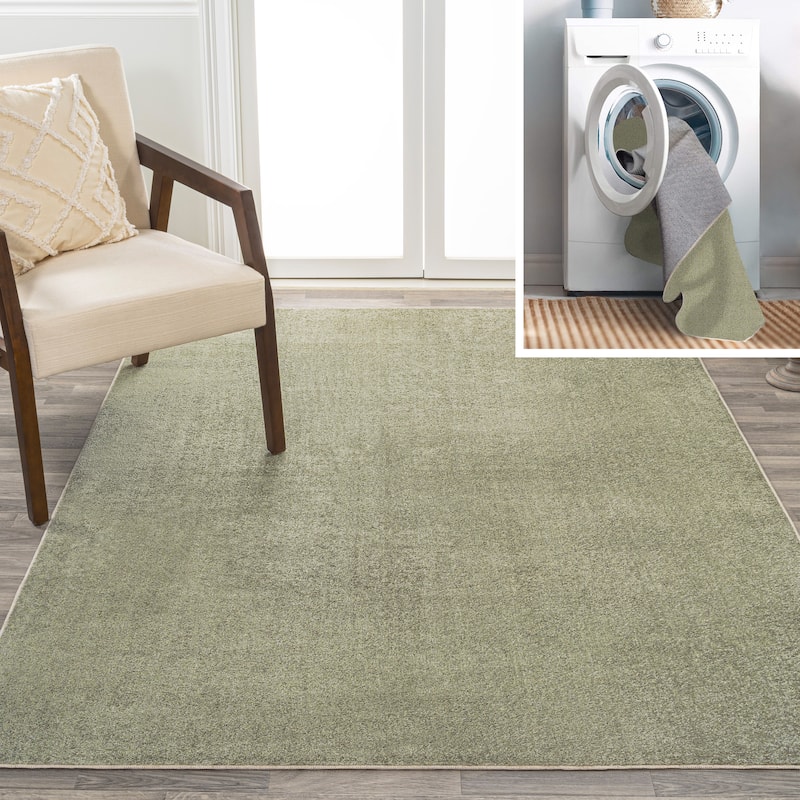 JONATHAN Y Fawning Classic Solid Low-Pile Machine-Washable Terra Area Rug