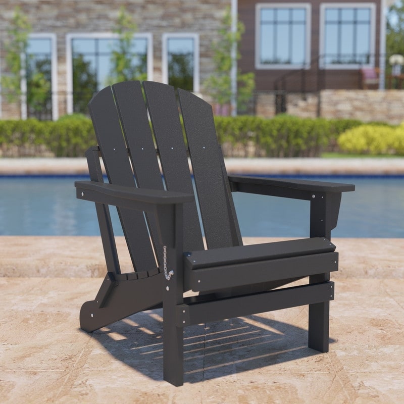 Poly Lumber Weather Resistant Folding Adirondack Chair On Sale