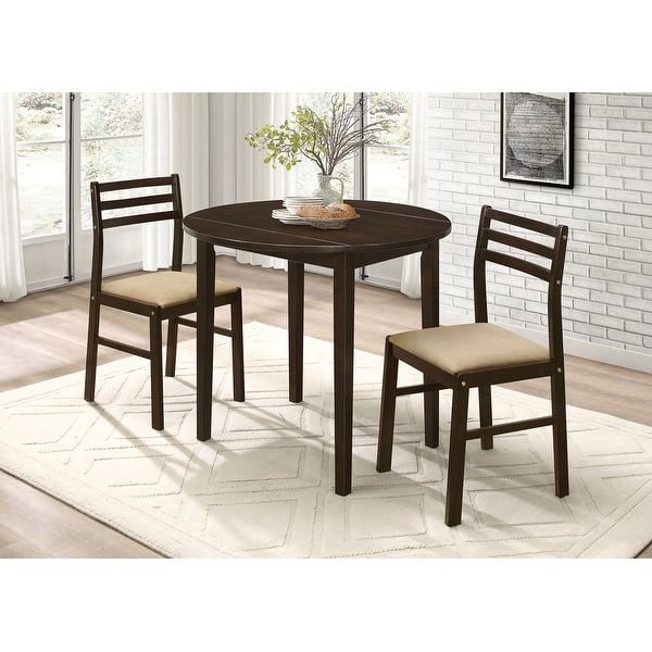 3-piece Round Drop Leaf Dining Table