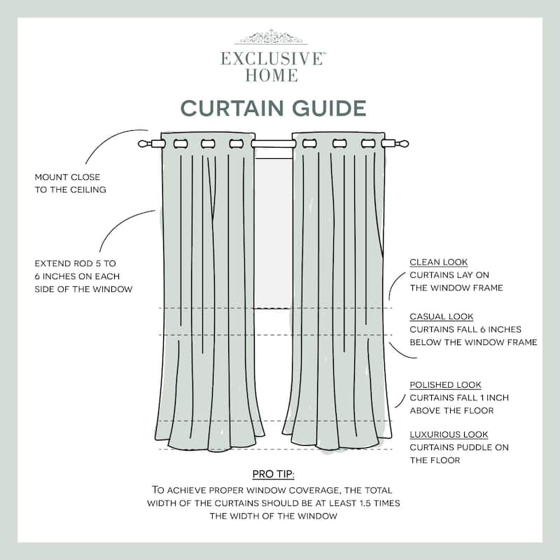 ATI Home Loha Linen Grommet Top Curtain Panel Pair