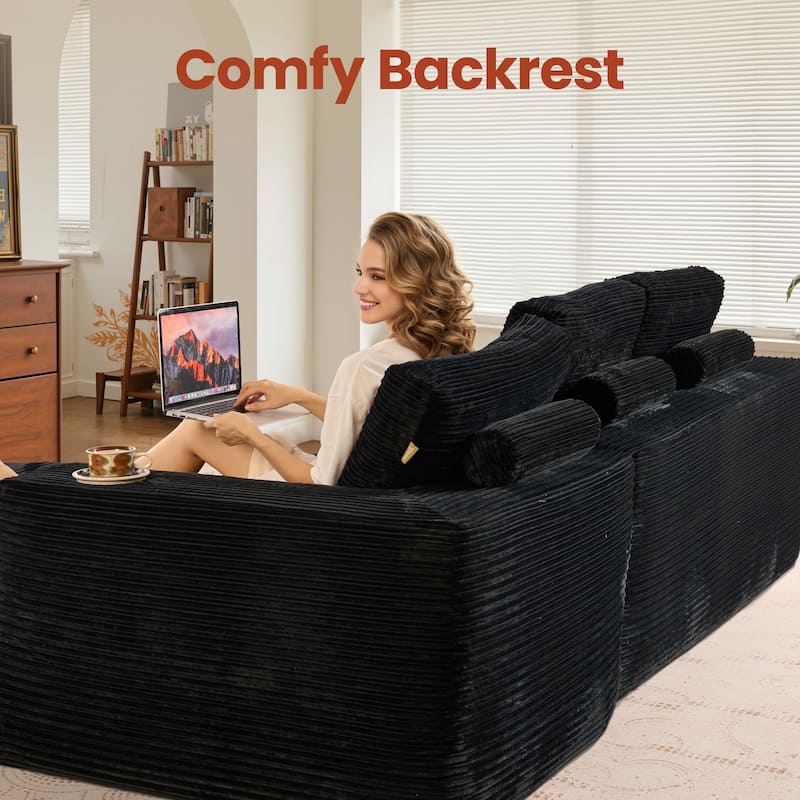 OVIOS No-Assembly L-Shaped Chaise Sofa