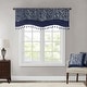 preview thumbnail 4 of 35, Madison Park Aubrey Jacquard Window Rod Pocket Valance with Beads - 50 x 18" Navy
