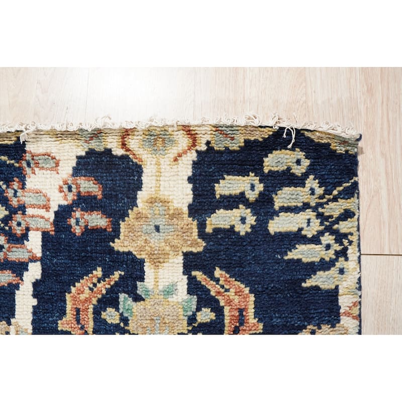 Home Decor EORC Hand-Knotted Wool Modern Knot Rug Stylish Blue Area Rug for Living Room, Bedroom, Office, & Home Décor