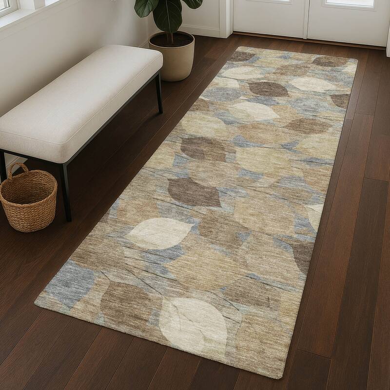 Machine Washable Indoor/ Outdoor Floral Mila Chantille Rug
